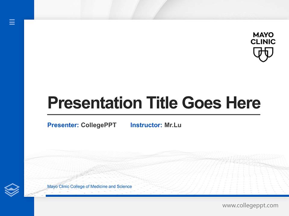 Mayo Clinic College of Medicine and Science Thesis Proposal/Graduation Defense PPT Template4:3 ratio PPT effect preview image5