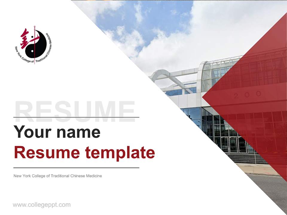 New York College of Traditional Chinese Medicine Resume PPT Template4:3 ratio PPT effect preview image5