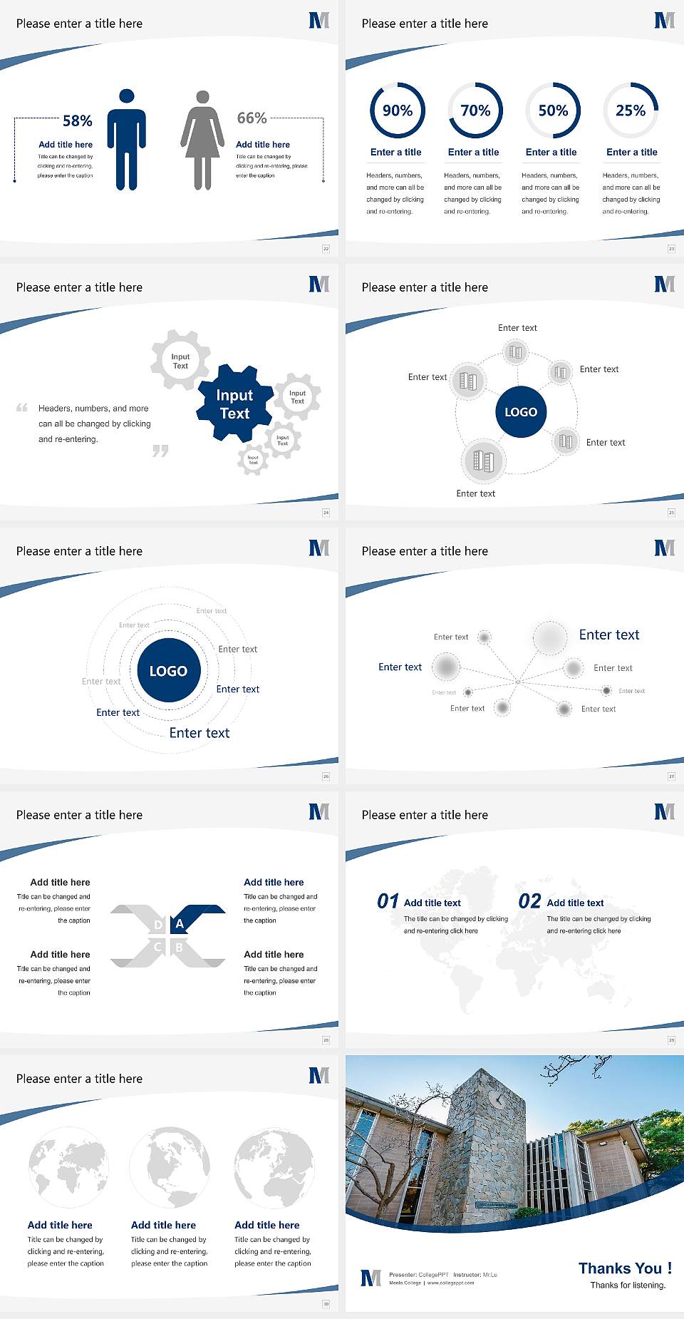 Menlo College Course/Courseware Creation PPT Template4:3 ratio PPT effect preview image4