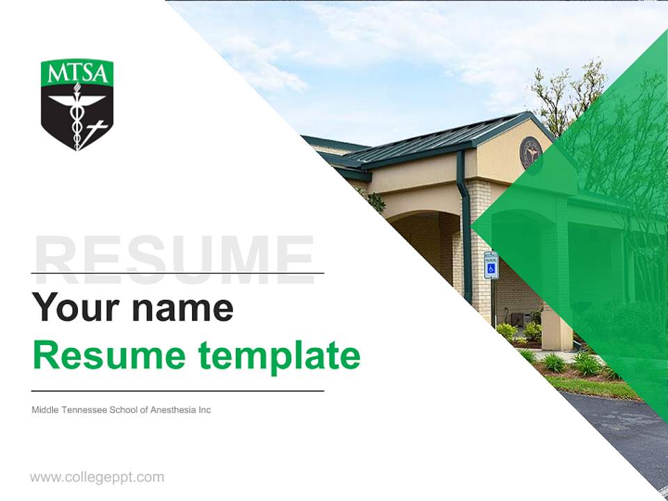 Middle Tennessee School of Anesthesia Inc Resume PPT Template4:3 ratio PPT effect preview image5