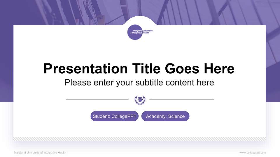 Maryland University of Integrative Health National Scholarship Defense PPT Template16:9 ratio PPT effect preview image