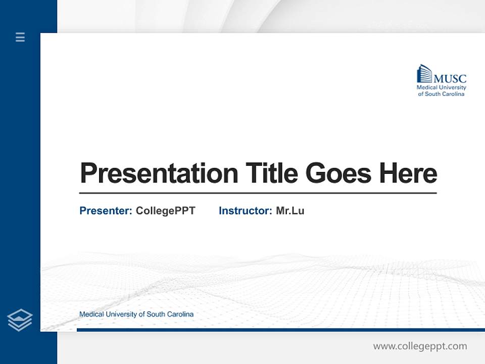 Medical University of South Carolina Thesis Proposal/Graduation Defense PPT Template4:3 ratio PPT effect preview image5