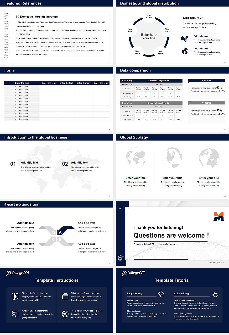 Midland University Thesis Proposal/Graduation Defense PPT Template16:9 ratio PPT effect preview image4