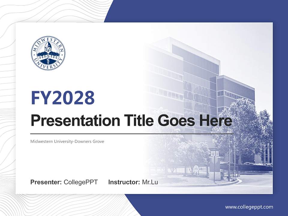 Midwestern University-Downers Grove Academic Presentation/Research Findings Report PPT Template4:3 ratio PPT effect preview image5