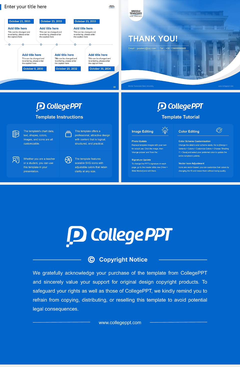 Middle Tennessee State University Lecture Sharing and Networking Event PPT Template4:3 ratio PPT effect preview image4