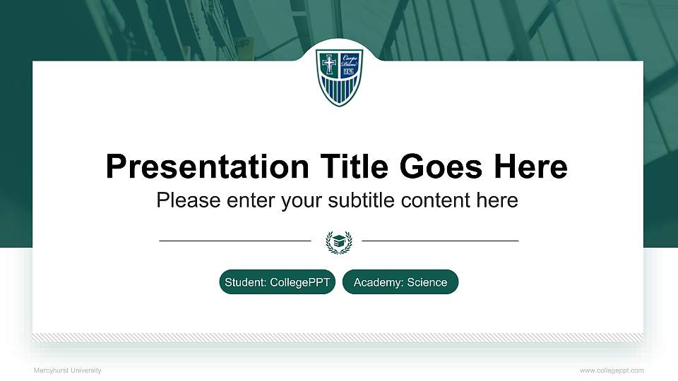 Mercyhurst University National Scholarship Defense PPT Template16:9 ratio PPT effect preview image