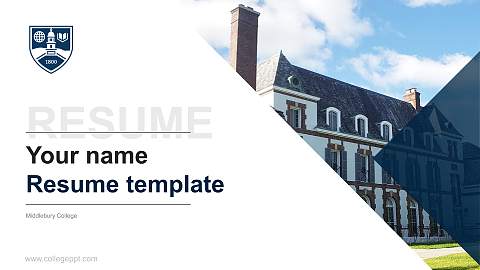 Middlebury College Resume PPT Template