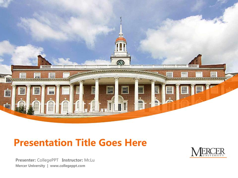 Mercer University Course/Courseware Creation PPT Template4:3 ratio PPT effect preview image5
