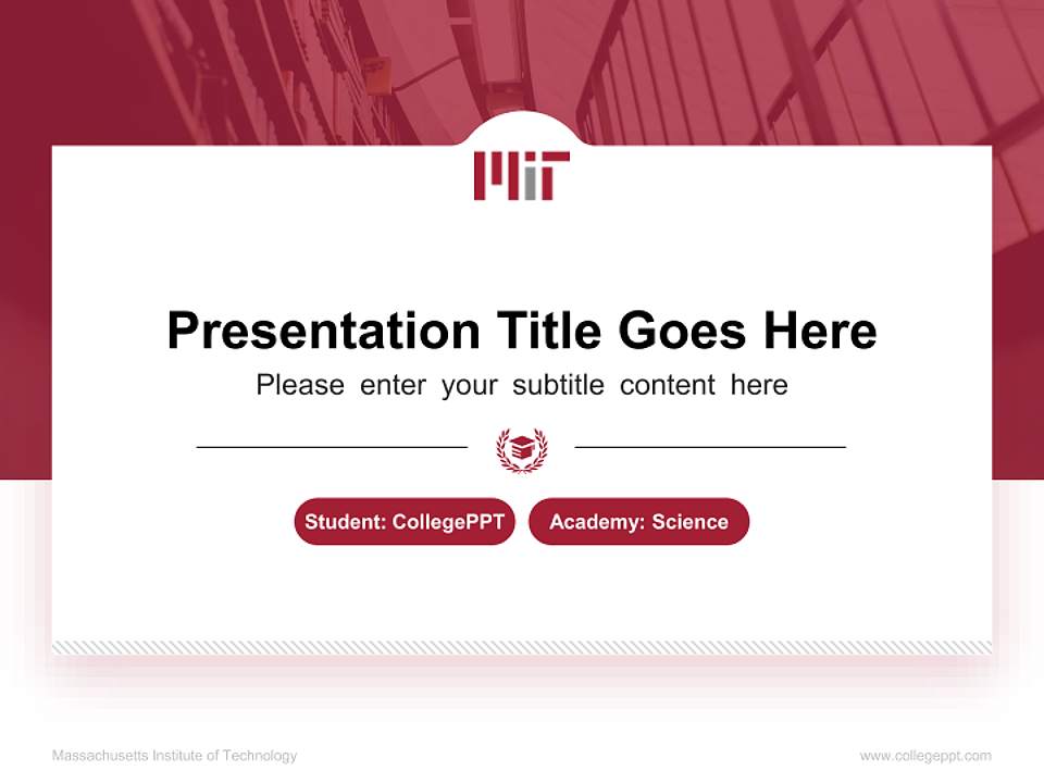 Massachusetts Institute of Technology National Scholarship Defense PPT Template4:3 ratio PPT effect preview image4