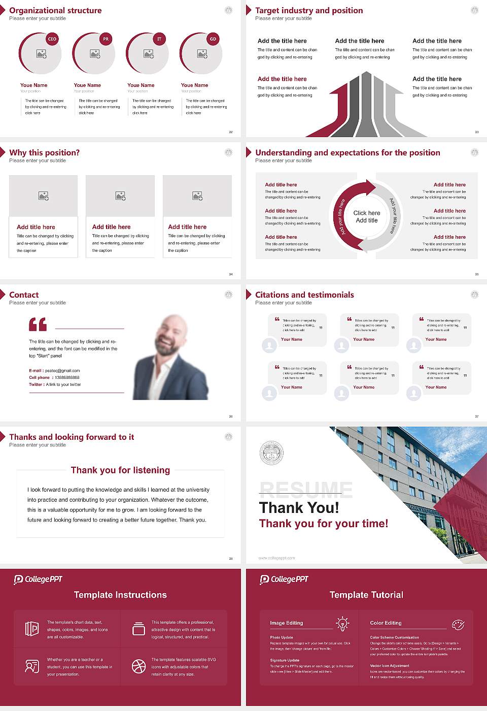 Mcphs University Resume PPT Template16:9 ratio PPT effect preview image4