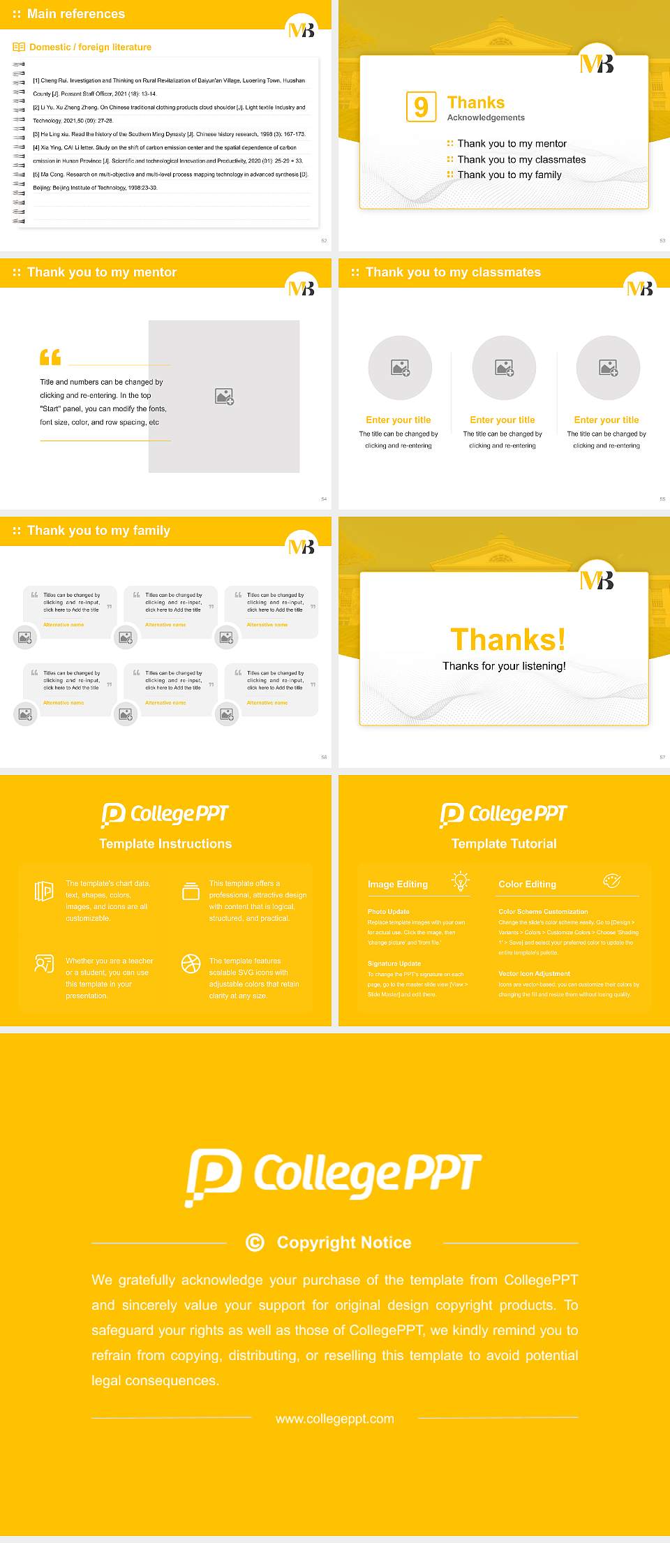 Mary Baldwin University Graduation Thesis Defense PPT Template4:3 ratio PPT effect preview image7