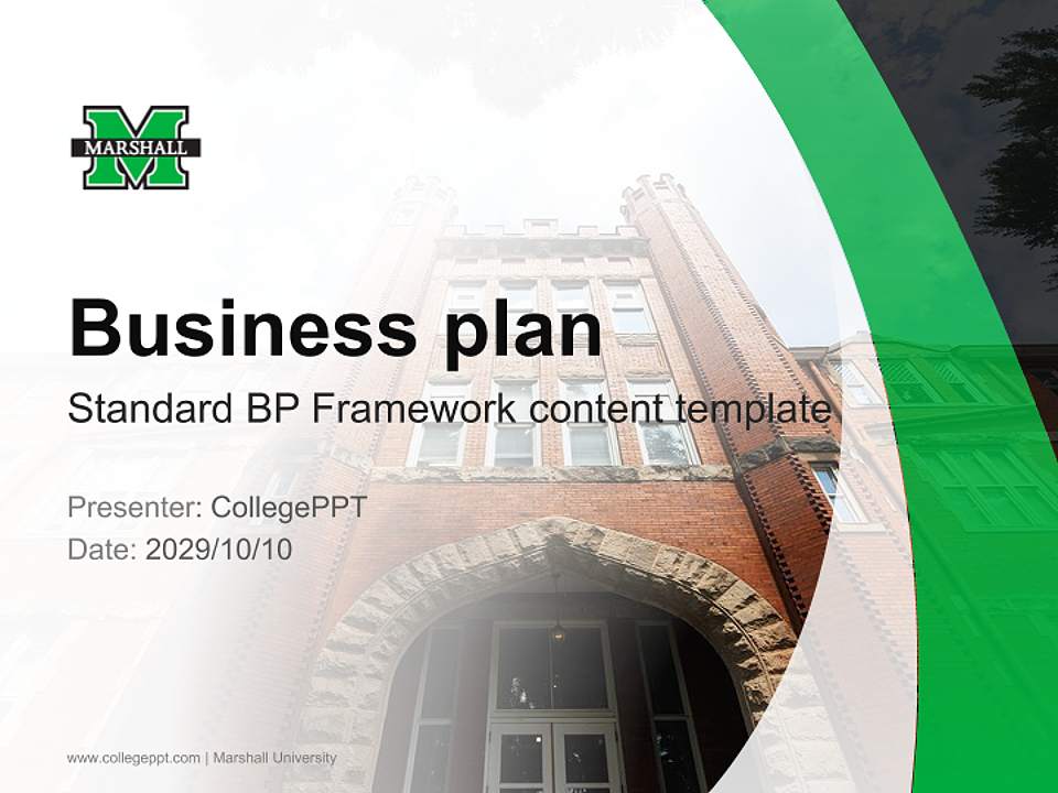 Marshall University Competition/Entrepreneurship Contest PPT Template4:3 ratio PPT effect preview image9