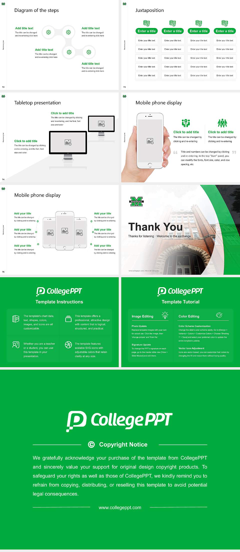 Marshall University Competition/Entrepreneurship Contest PPT Template4:3 ratio PPT effect preview image9