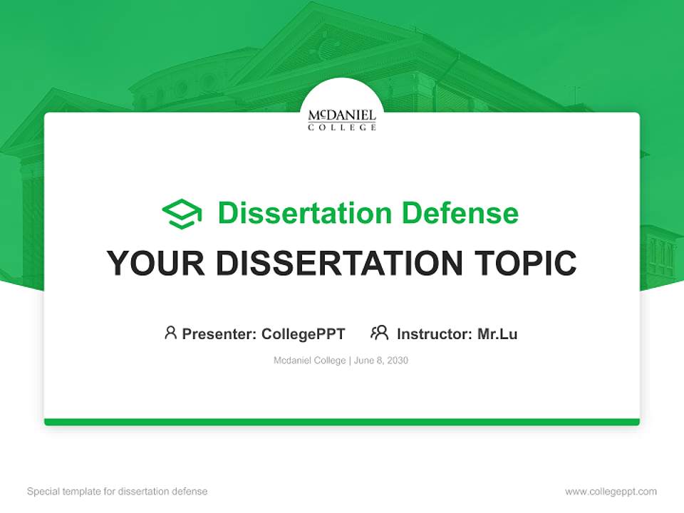 Mcdaniel College Graduation Thesis Defense PPT Template4:3 ratio PPT effect preview image7
