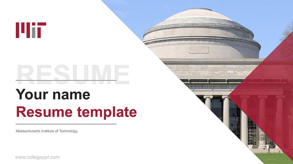 Massachusetts Institute of Technology Resume PPT Template16:9 ratio PPT effect preview image