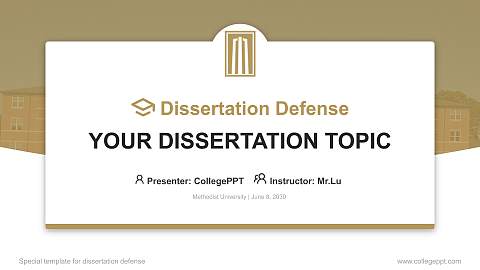 Methodist University Graduation Thesis Defense PPT Template
