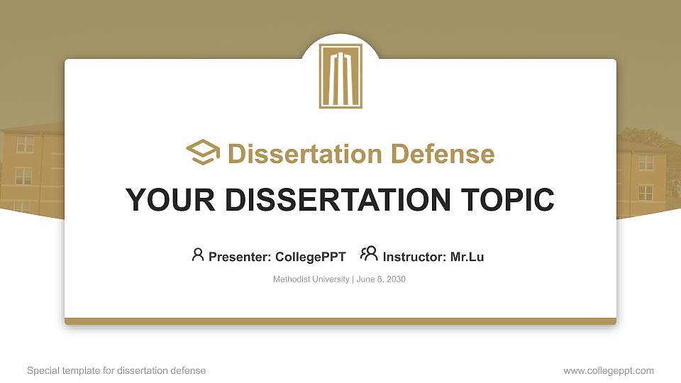 Methodist University Graduation Thesis Defense PPT Template16:9 ratio PPT effect preview image