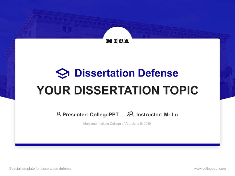 Maryland Institute College of Art Graduation Thesis Defense PPT Template4:3 ratio PPT effect preview image7
