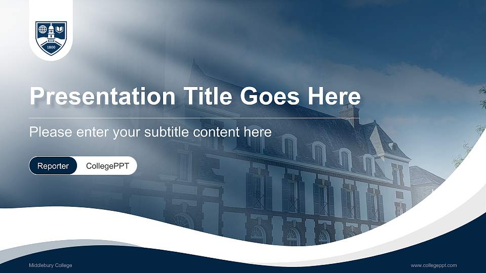 Middlebury College Lecture Sharing and Networking Event PPT Template16:9 ratio PPT effect preview image