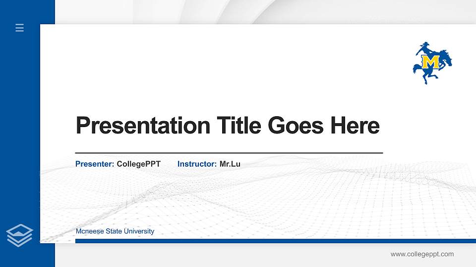 Mcneese State University Thesis Proposal/Graduation Defense PPT Template16:9 ratio PPT effect preview image