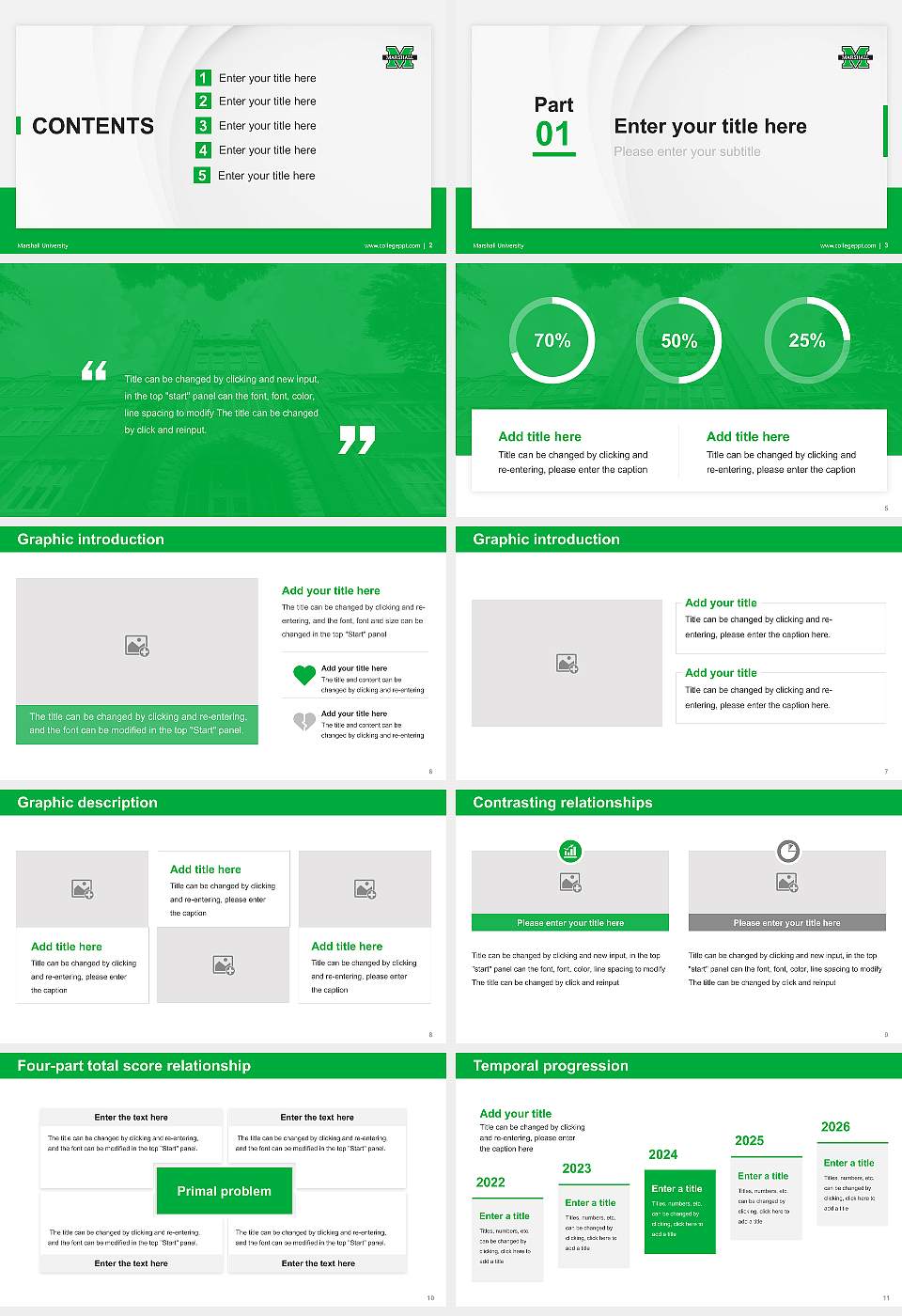 Marshall University Thesis Proposal/Graduation Defense PPT Template16:9 ratio PPT effect preview image2