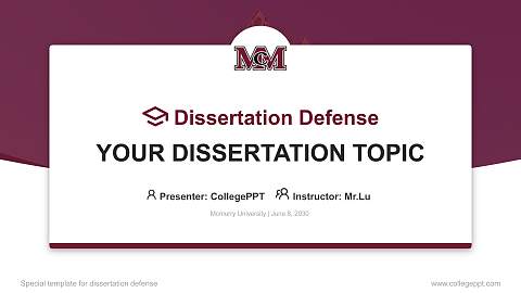 Mcmurry University Graduation Thesis Defense PPT Template