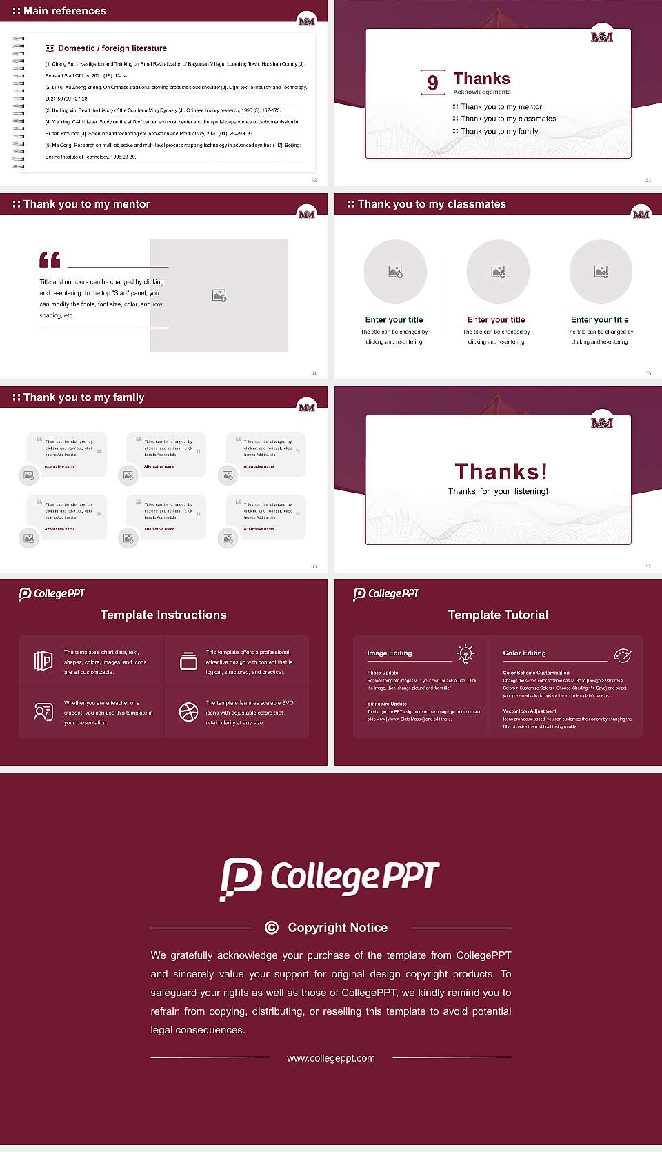 Mcmurry University Graduation Thesis Defense PPT Template16:9 ratio PPT effect preview image7