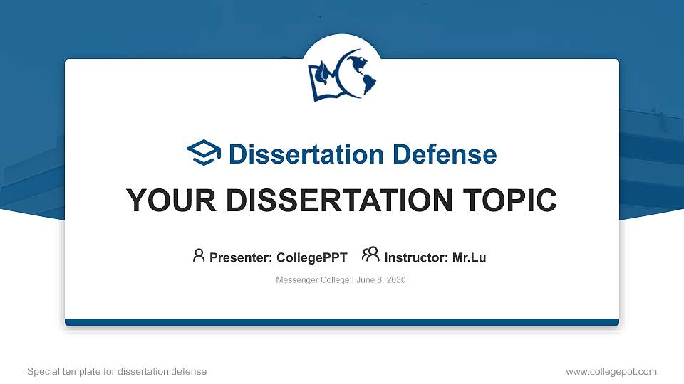 Messenger College Graduation Thesis Defense PPT Template16:9 ratio PPT effect preview image
