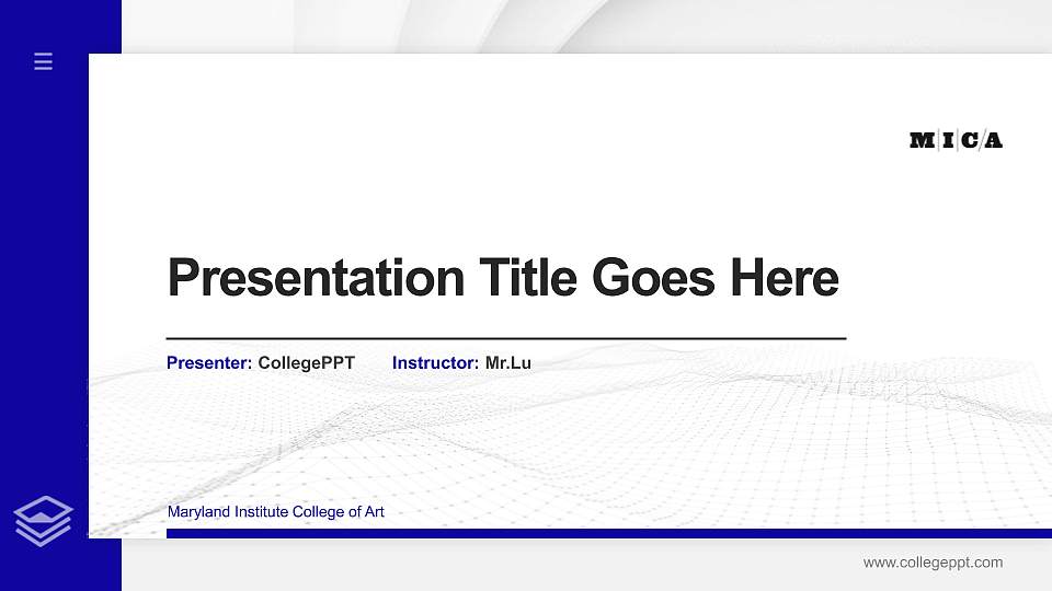 Maryland Institute College of Art Thesis Proposal/Graduation Defense PPT Template16:9 ratio PPT effect preview image