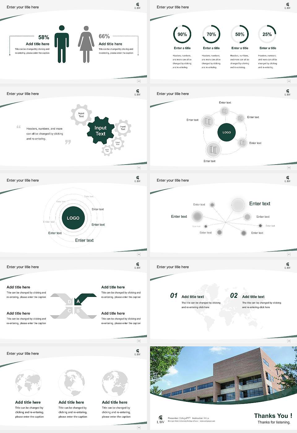 Michigan State University-College of Law Course/Courseware Creation PPT Template16:9 ratio PPT effect preview image4