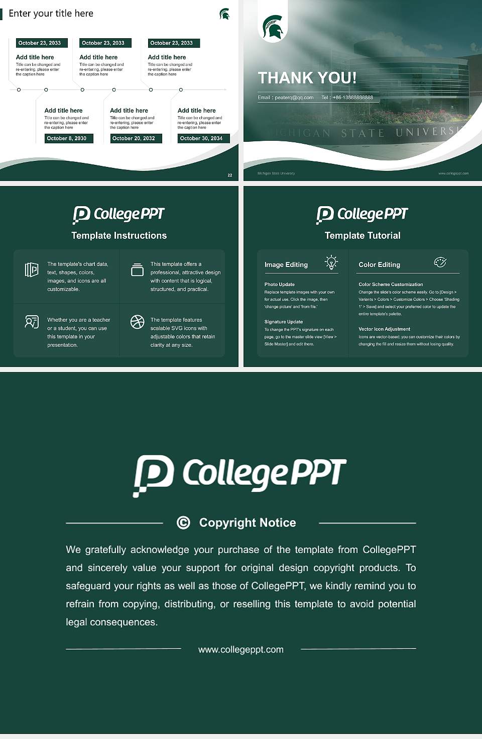 Michigan State University Lecture Sharing and Networking Event PPT Template4:3 ratio PPT effect preview image4