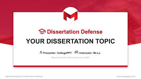 Maryville University of Saint Louis Graduation Thesis Defense PPT Template