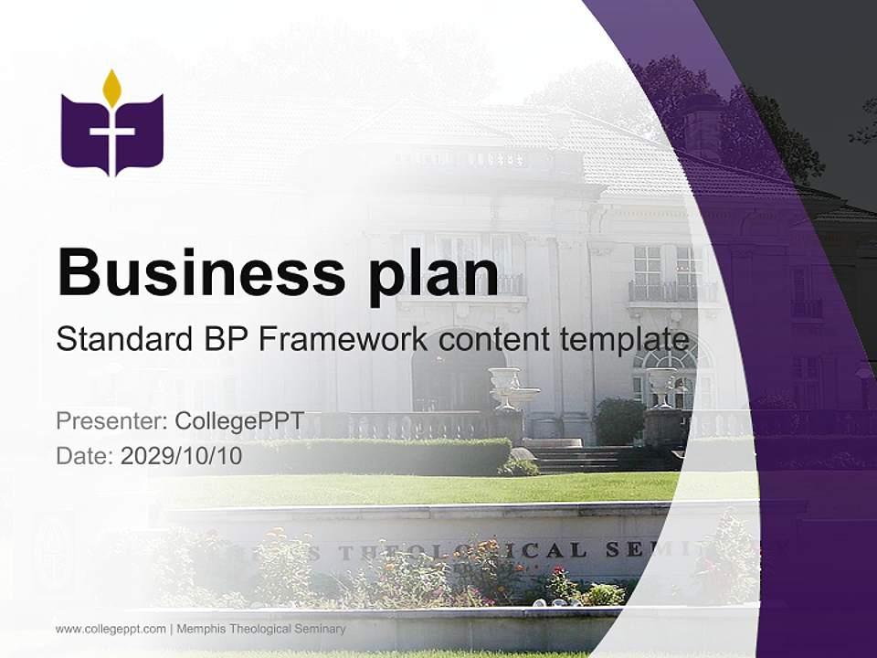 Memphis Theological Seminary Competition/Entrepreneurship Contest PPT Template4:3 ratio PPT effect preview image9