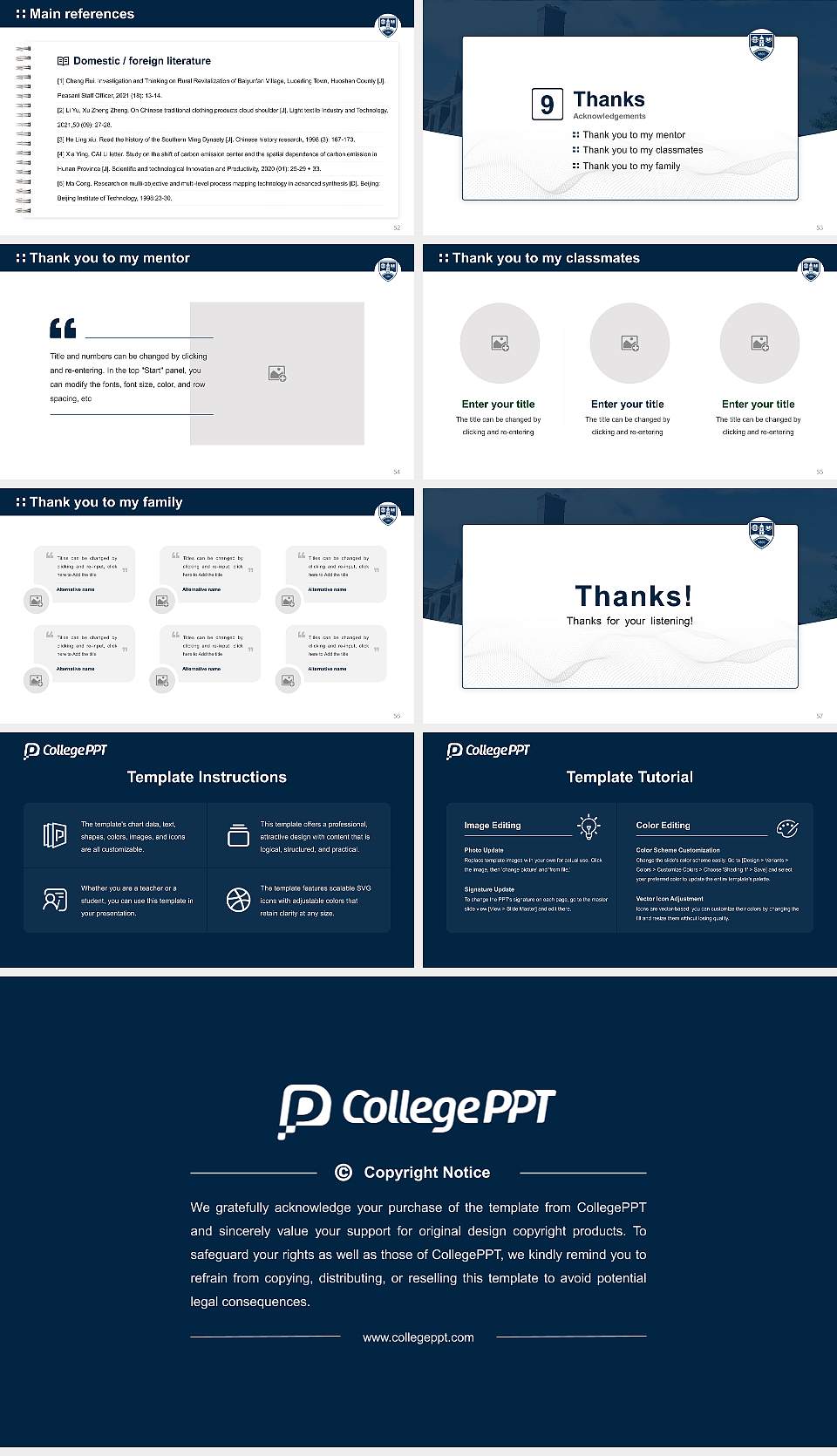 Middlebury College Graduation Thesis Defense PPT Template16:9 ratio PPT effect preview image7