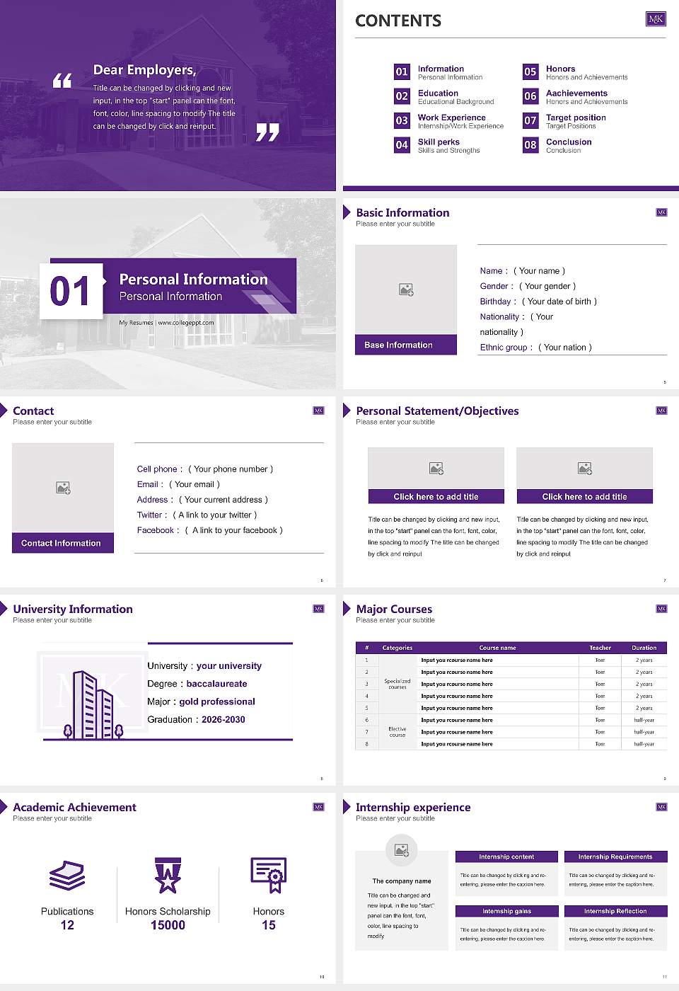 Mckendree University Resume PPT Template16:9 ratio PPT effect preview image2