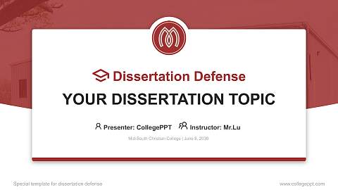 Mid-South Christian College Graduation Thesis Defense PPT Template