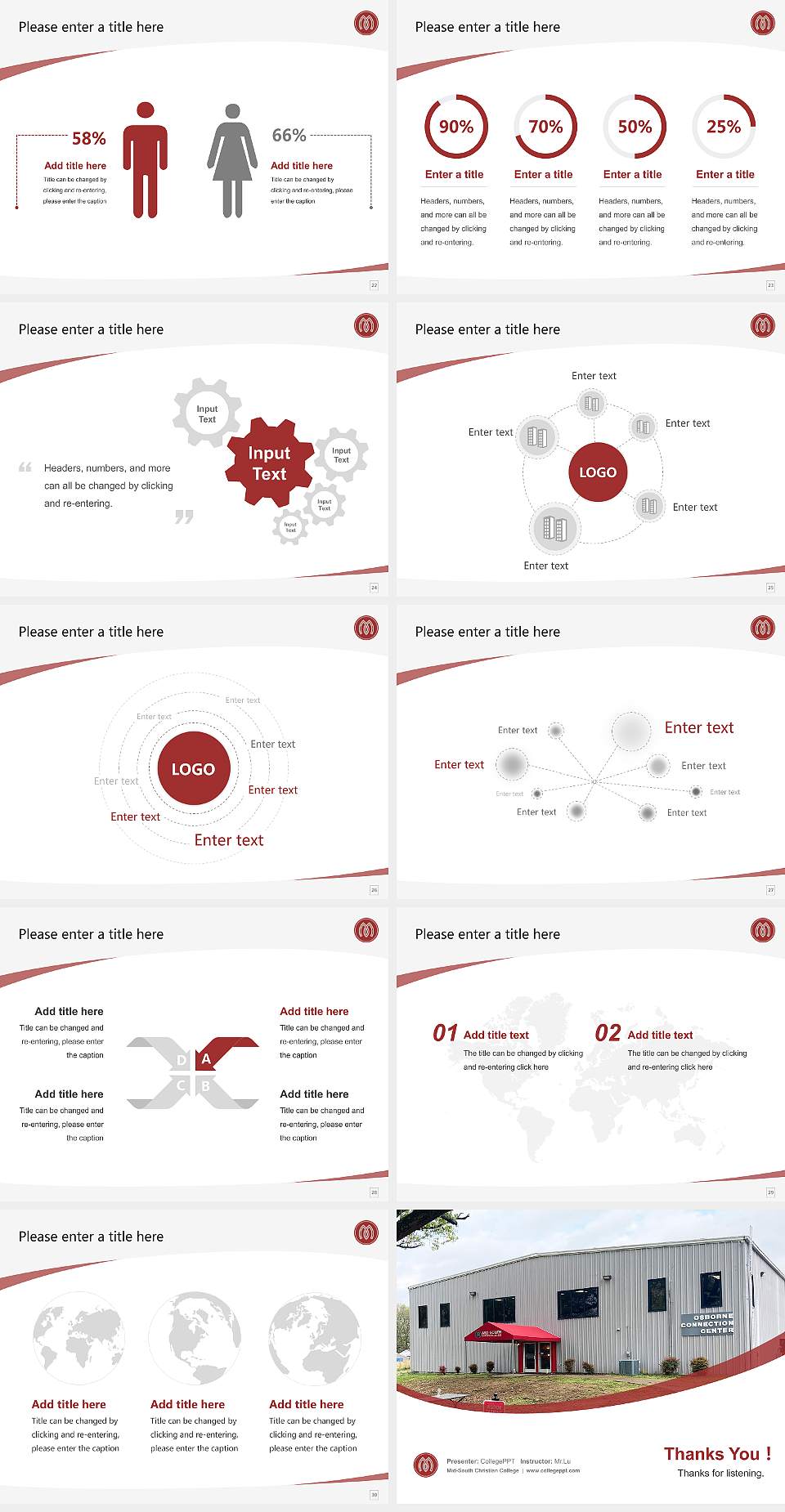Mid-South Christian College Course/Courseware Creation PPT Template4:3 ratio PPT effect preview image4