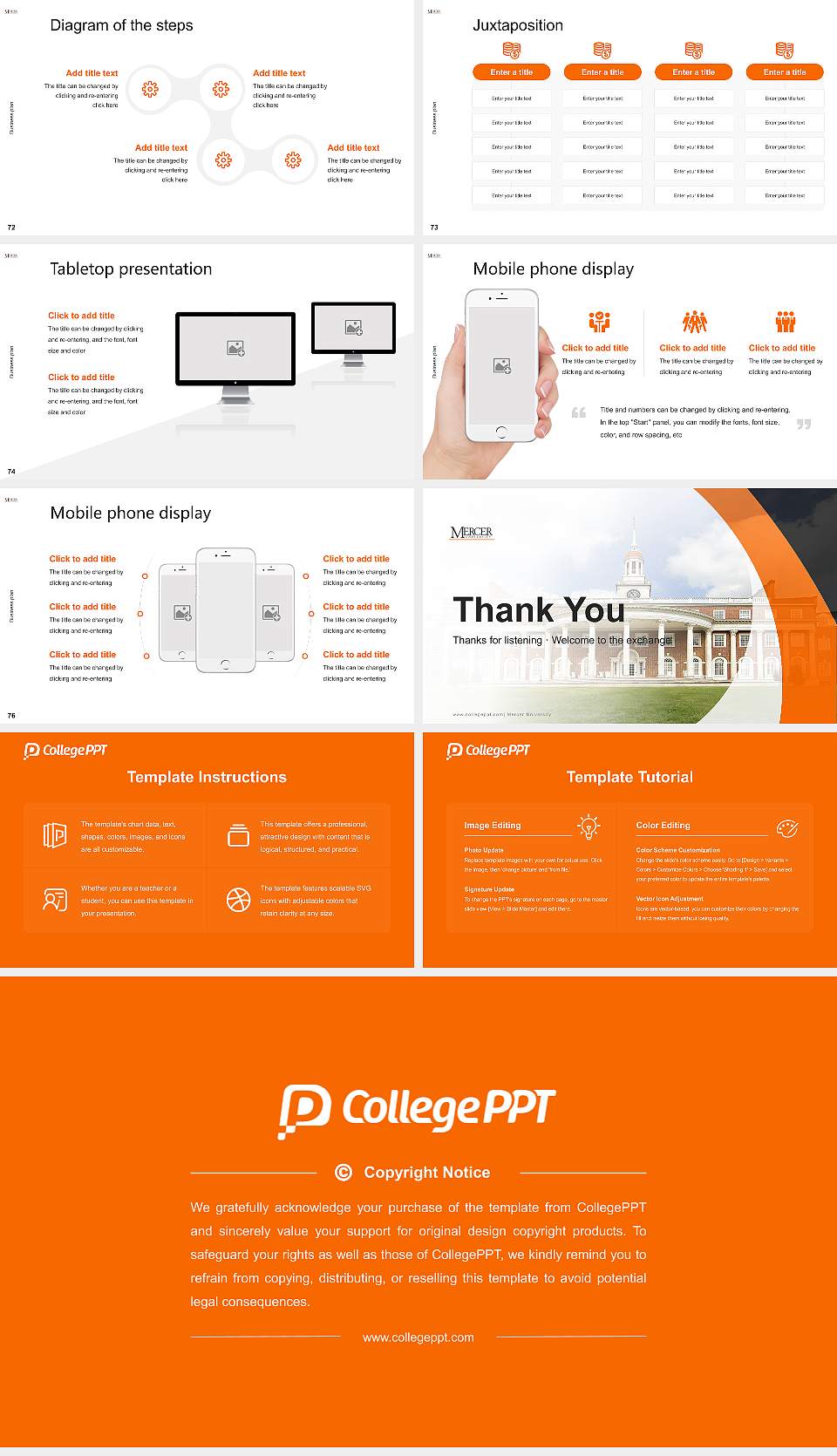 Mercer University Competition/Entrepreneurship Contest PPT Template16:9 ratio PPT effect preview image9