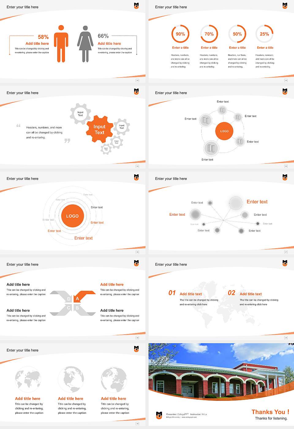 Milligan University Course/Courseware Creation PPT Template16:9 ratio PPT effect preview image4