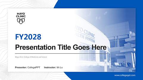 Mayo Clinic College of Medicine and Science Academic Presentation/Research Findings Report PPT Template
