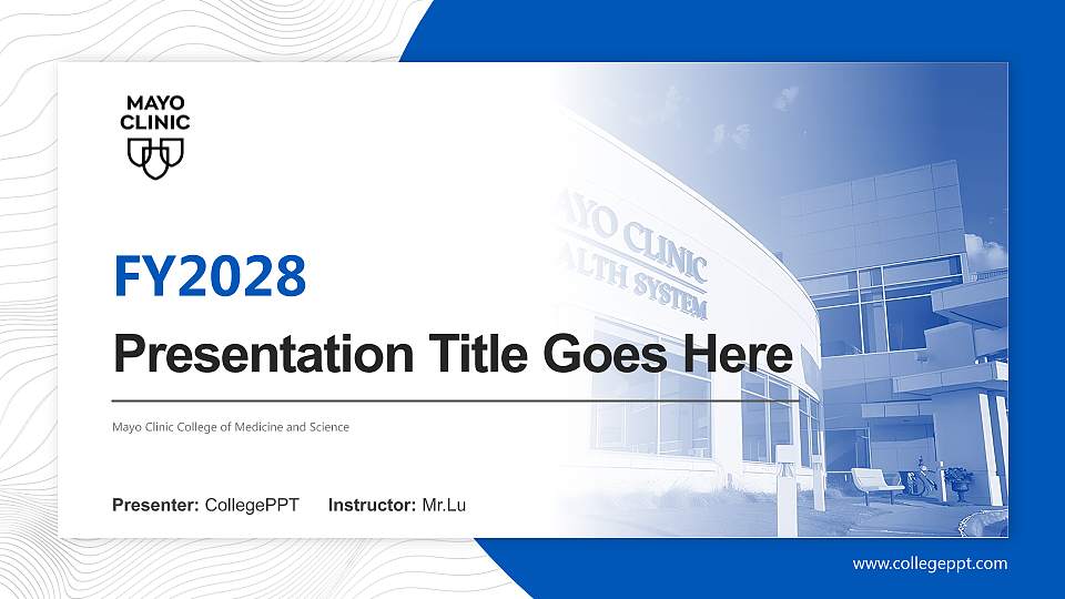 Mayo Clinic College of Medicine and Science Academic Presentation/Research Findings Report PPT Template16:9 ratio PPT effect preview image
