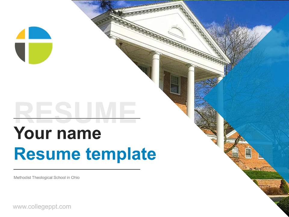 Methodist Theological School in Ohio Resume PPT Template4:3 ratio PPT effect preview image5