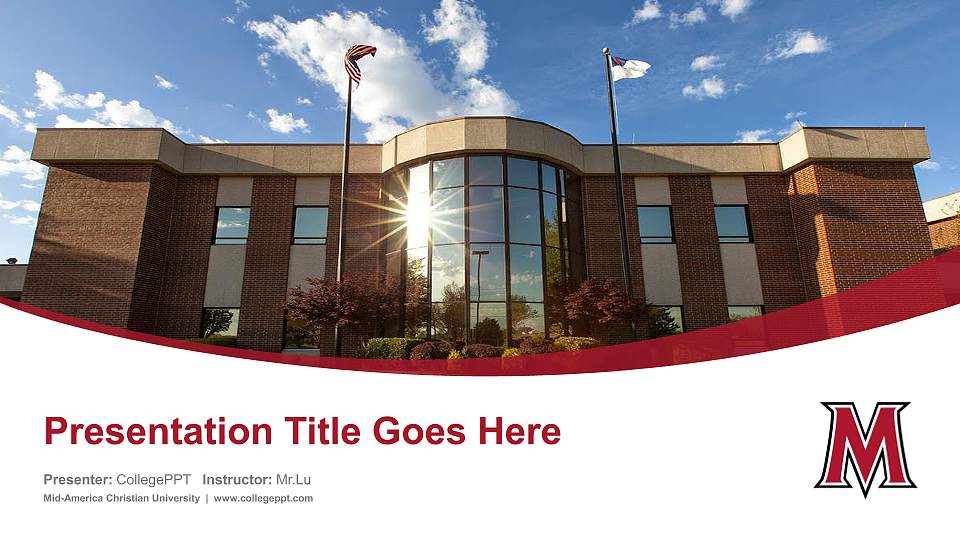 Mid-America Christian University Course/Courseware Creation PPT Template16:9 ratio PPT effect preview image