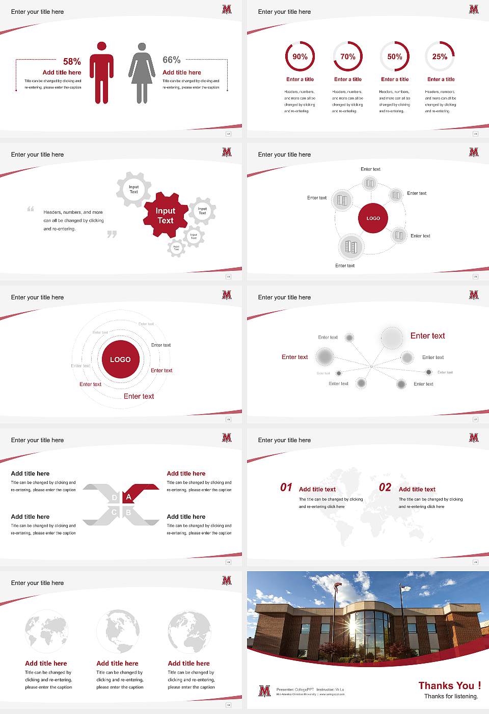Mid-America Christian University Course/Courseware Creation PPT Template16:9 ratio PPT effect preview image4