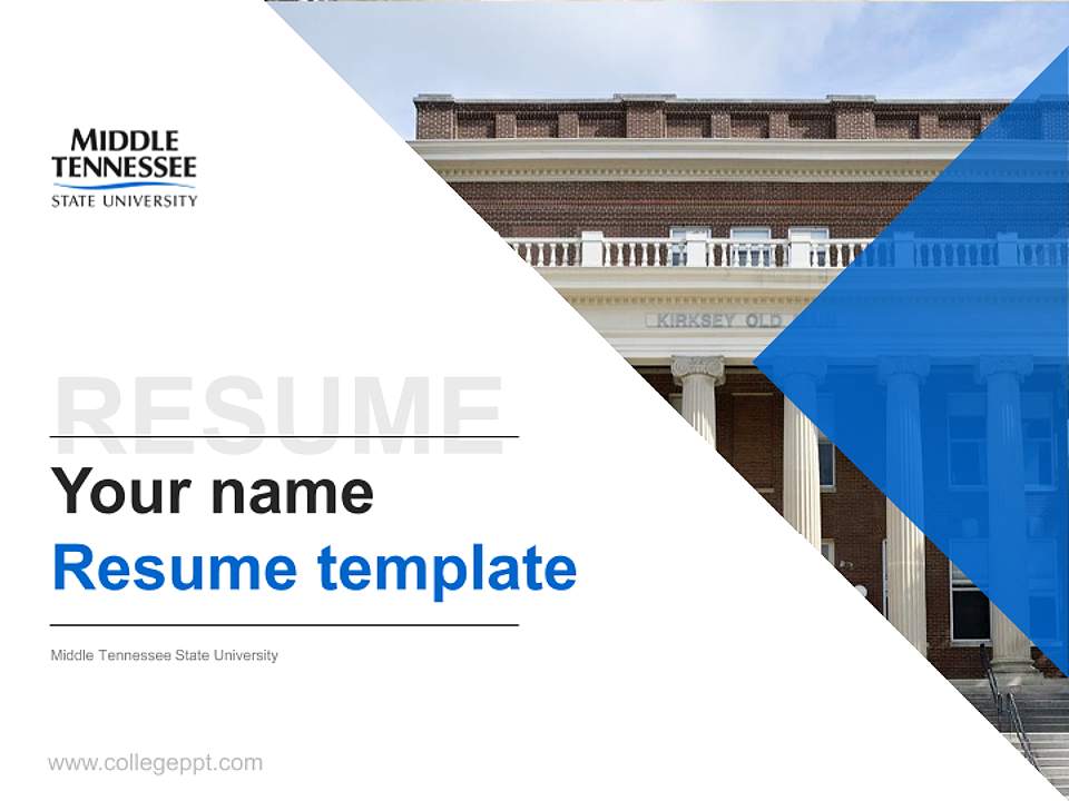 Middle Tennessee State University Resume PPT Template4:3 ratio PPT effect preview image5
