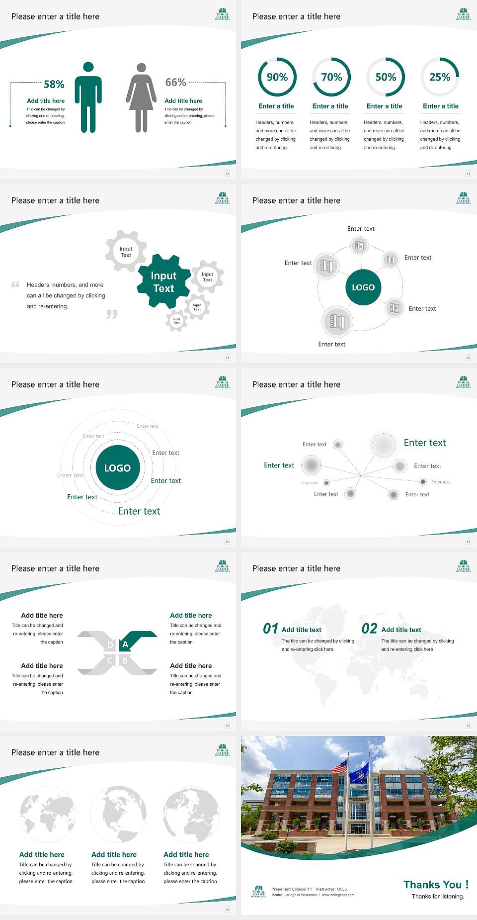 Medical College of Wisconsin Course/Courseware Creation PPT Template4:3 ratio PPT effect preview image4