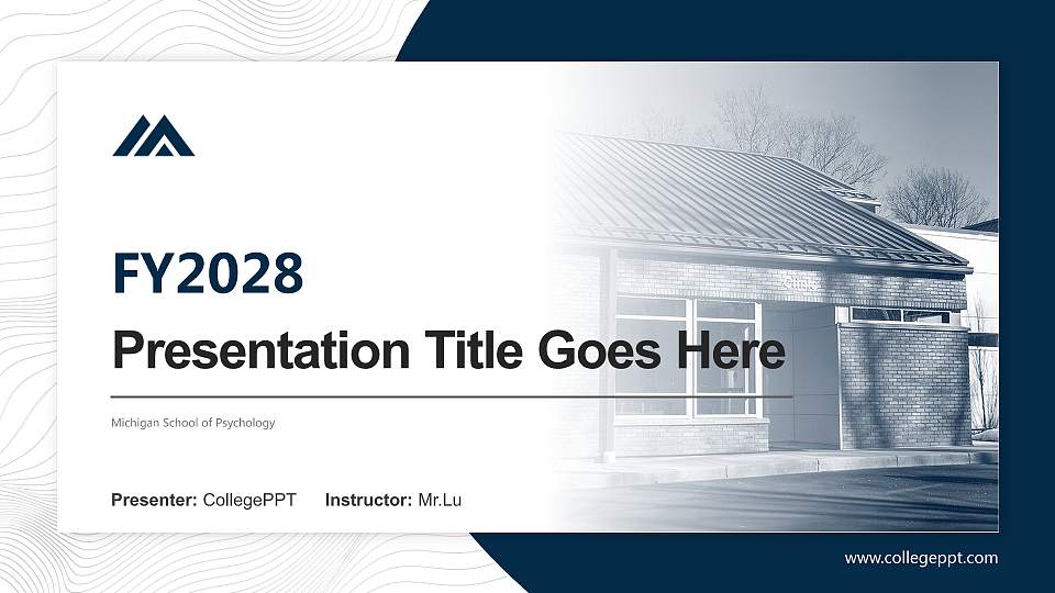 Michigan School of Psychology Academic Presentation/Research Findings Report PPT Template16:9 ratio PPT effect preview image