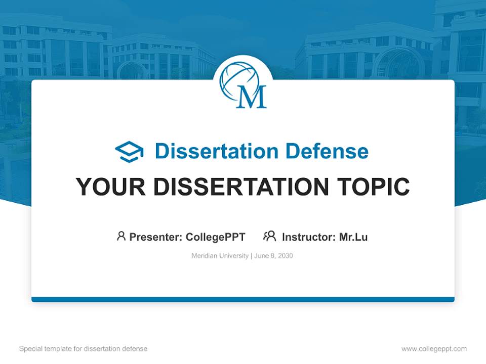 Meridian University Graduation Thesis Defense PPT Template4:3 ratio PPT effect preview image7