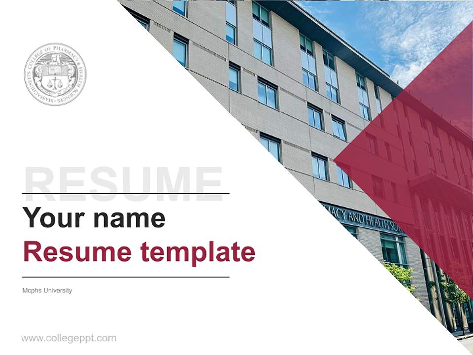 Mcphs University Resume PPT Template4:3 ratio PPT effect preview image5