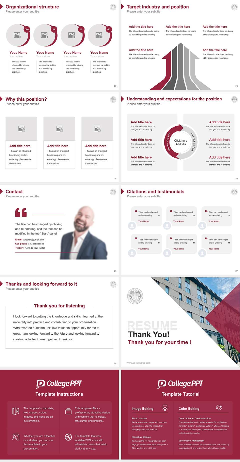 Mcphs University Resume PPT Template4:3 ratio PPT effect preview image4